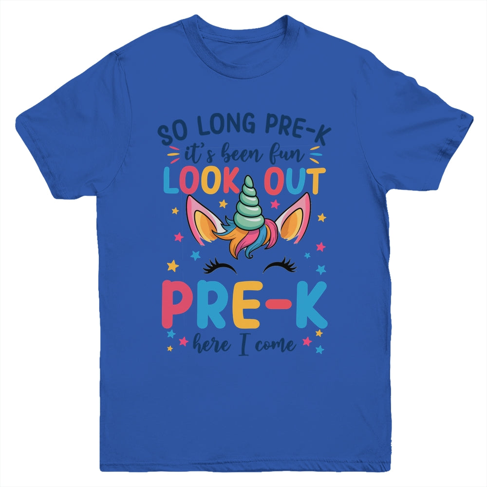 Kids So Long Pre-K It's Been Fun Preschool Pre-K Here I Come Youth Shirt | teecentury