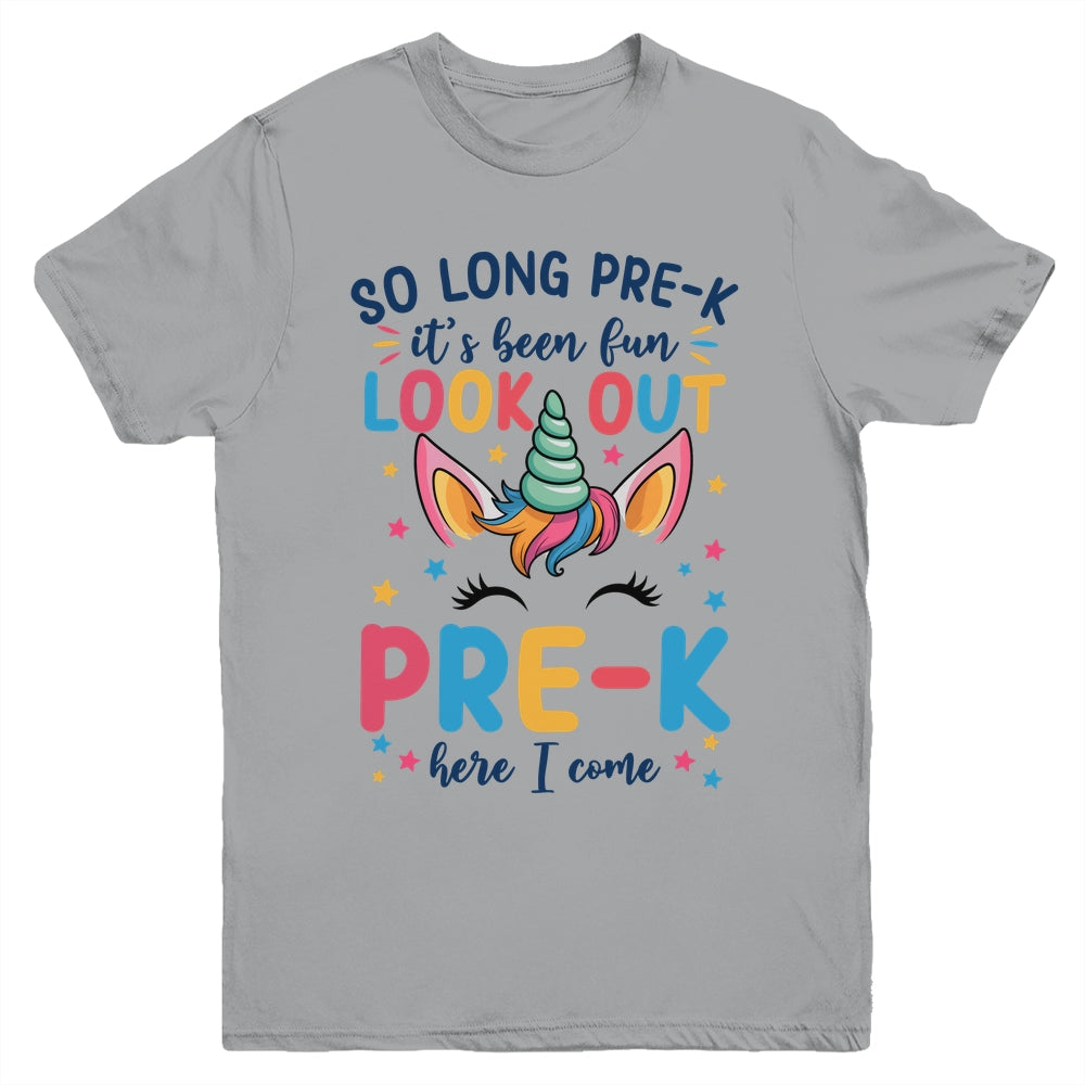 Kids So Long Pre-K It's Been Fun Preschool Pre-K Here I Come Youth Shirt | teecentury