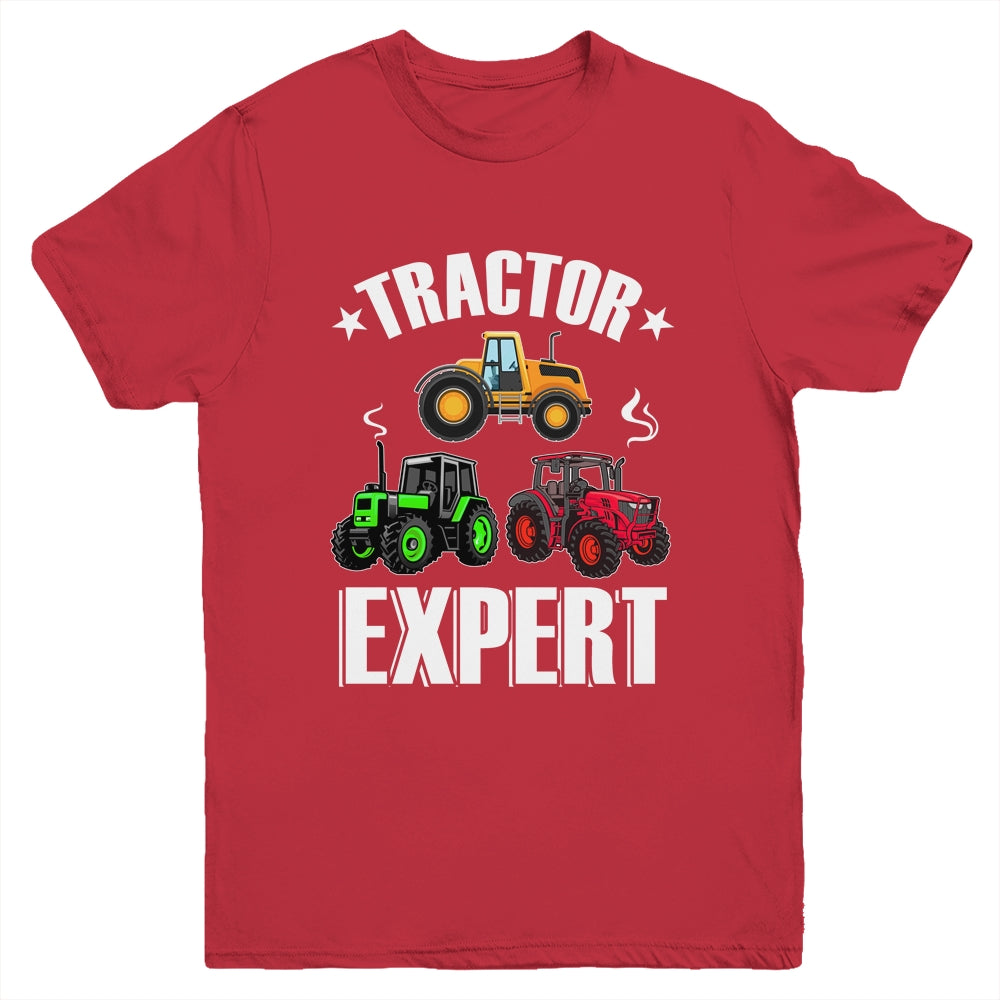 Kids Tractor Expert Funny Boys Girls Tractors Lovers Youth Shirt | teecentury