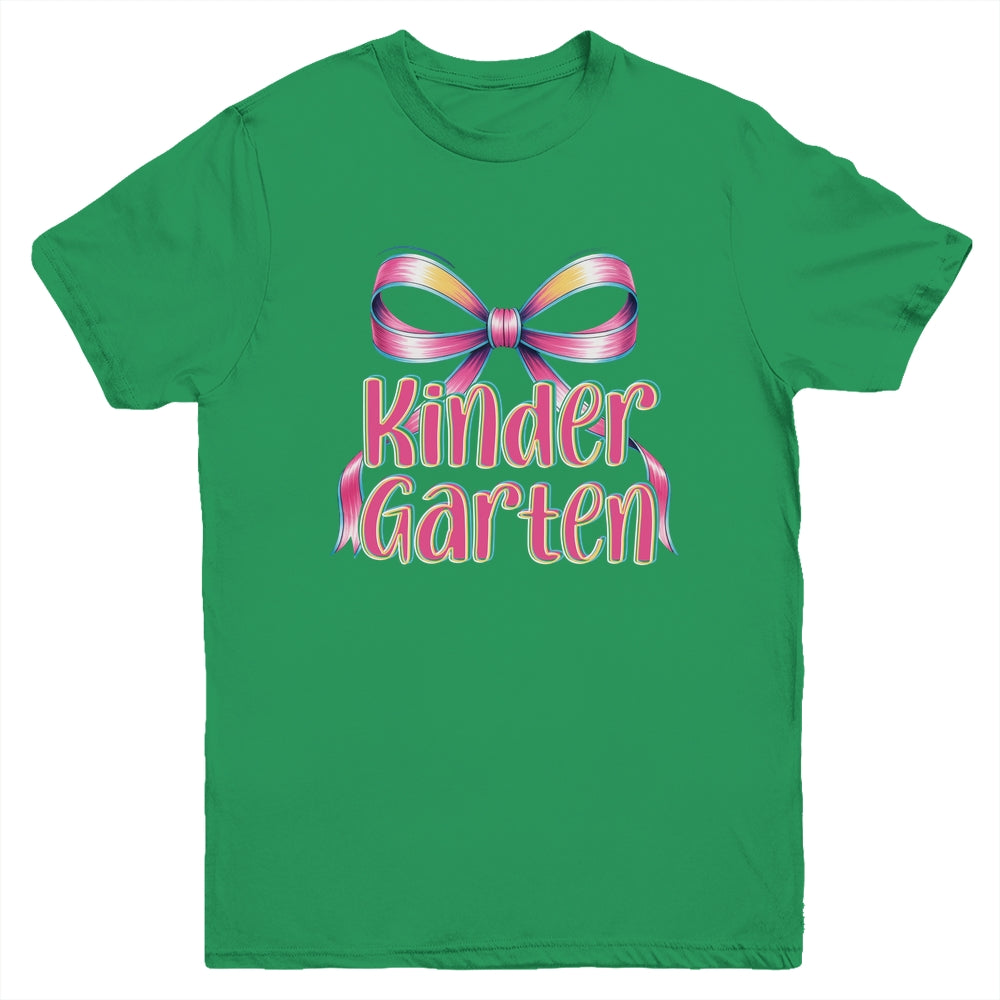 Kindergarten Coquette Bow Back To School First Day Of School Youth Shirt | teecentury