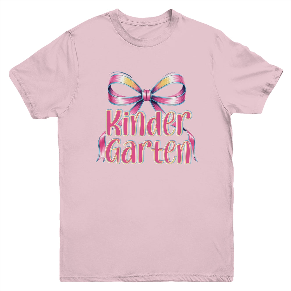 Kindergarten Coquette Bow Back To School First Day Of School Youth Shirt | teecentury