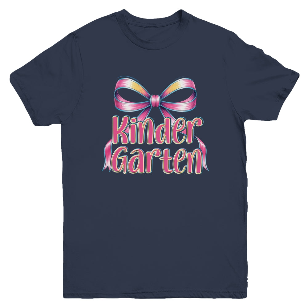 Kindergarten Coquette Bow Back To School First Day Of School Youth Shirt | teecentury