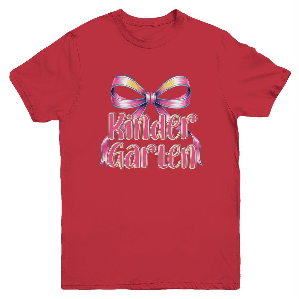 Kindergarten Coquette Bow Back To School First Day Of School Youth Shirt | teecentury