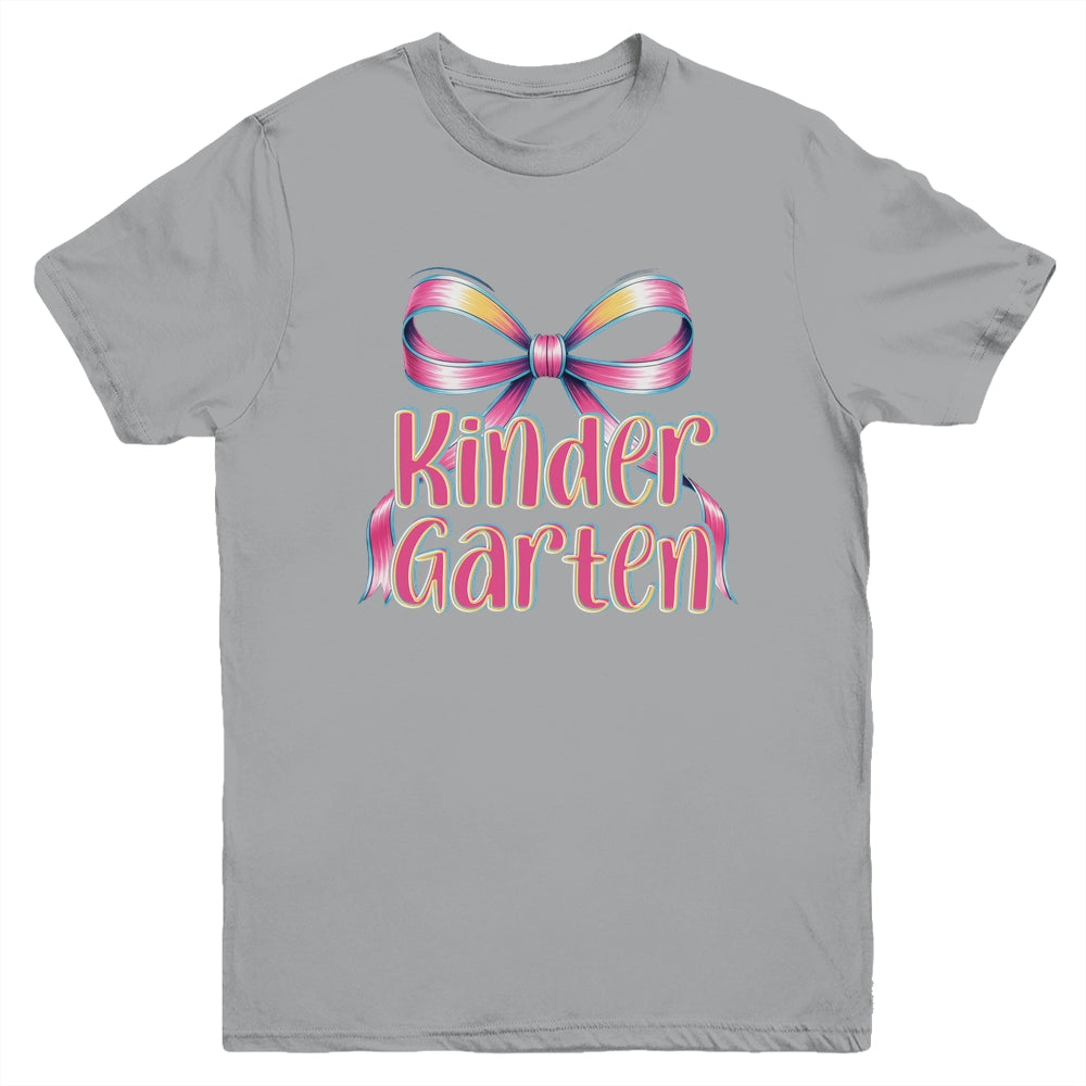 Kindergarten Coquette Bow Back To School First Day Of School Youth Shirt | teecentury