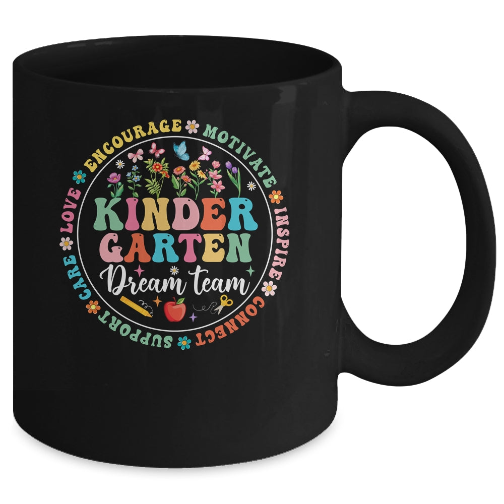 Kindergarten Dream Team Back To School Teacher Flower Mug | teecentury