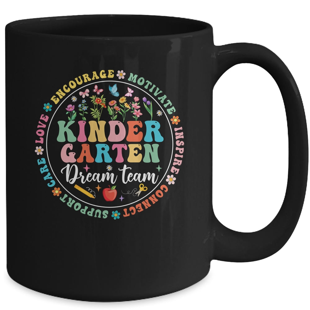 Kindergarten Dream Team Back To School Teacher Flower Mug | teecentury