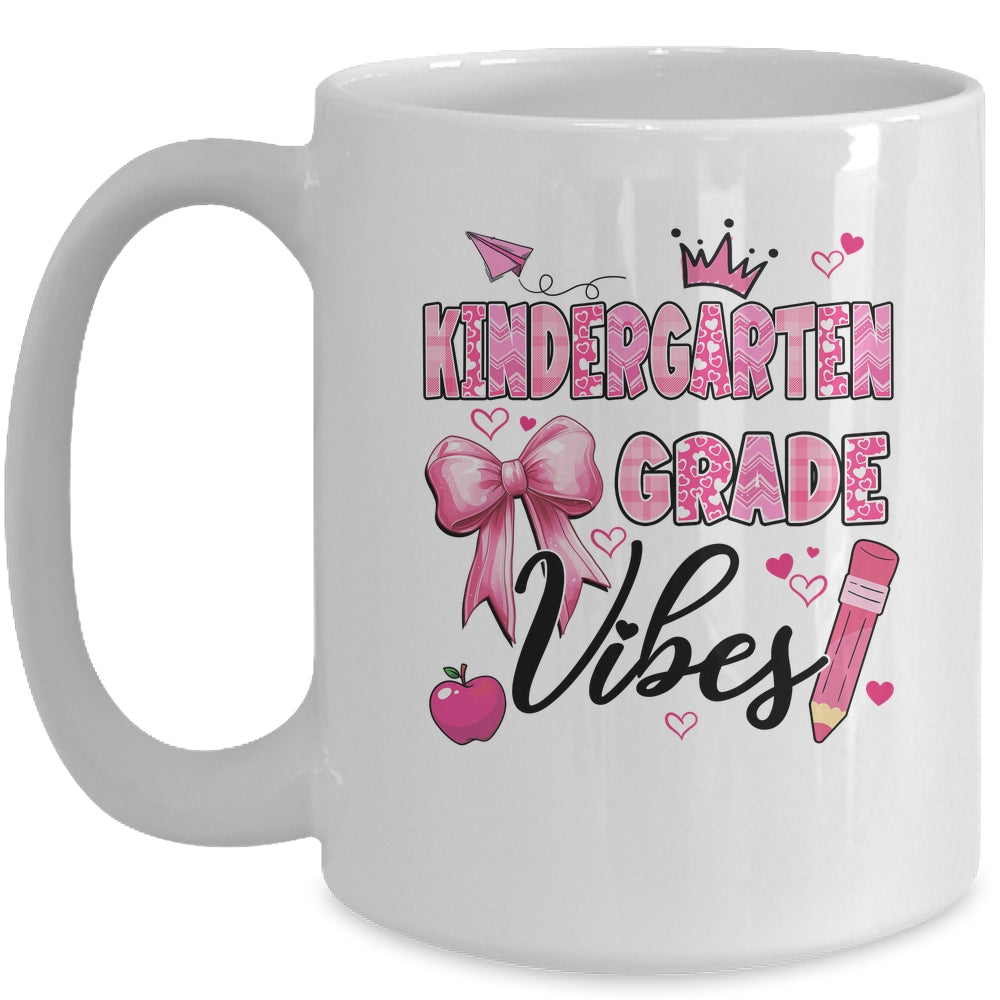 Kindergarten Vibes Back To School Coquette Teacher Girl Mug | teecentury