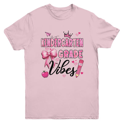 Kindergarten Vibes Back To School Coquette Teacher Girl Youth Shirt | teecentury