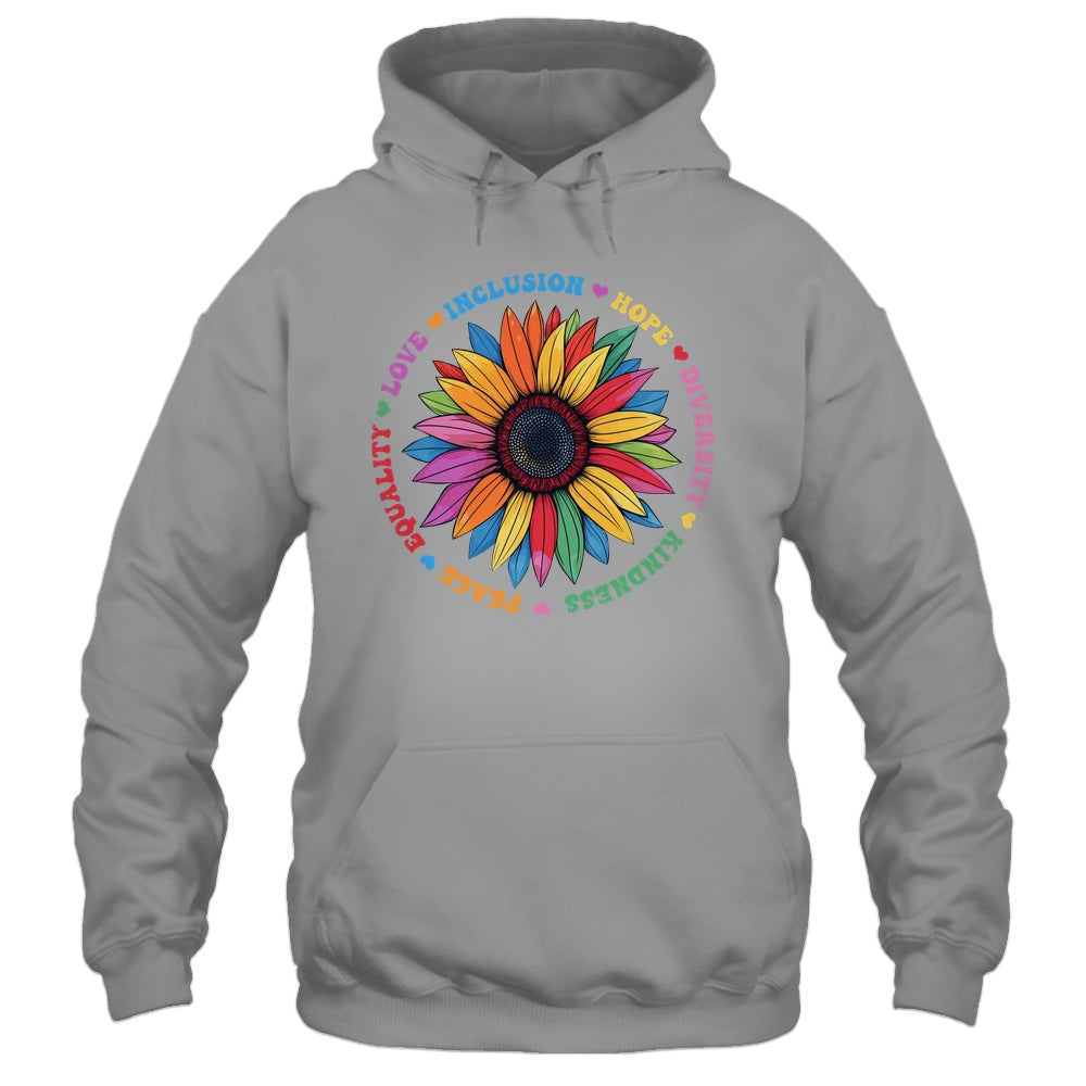 Kindness Peace Equality Love Hope Floral Sunflower Women Shirt & Tank Top | teecentury