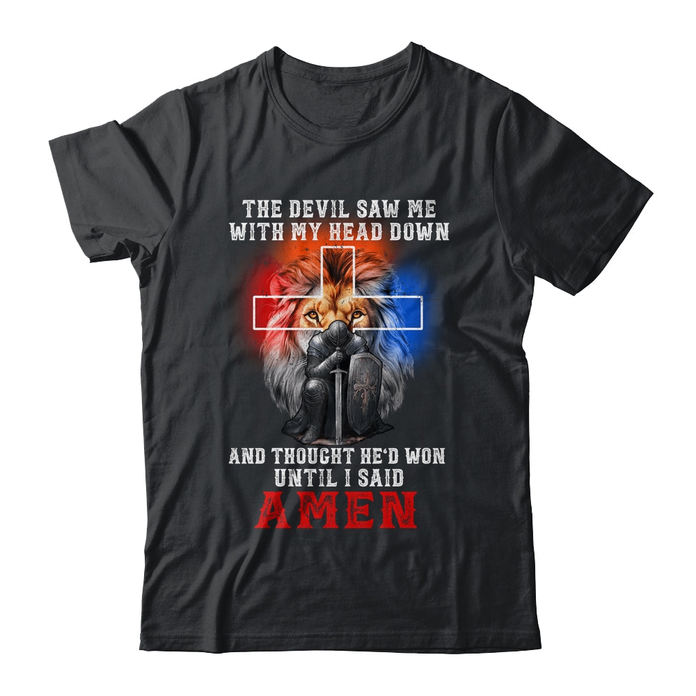 Knight Templar The Devil Saw Me With My Head Down Lion Shirt & Hoodie | teecentury