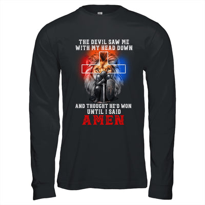 Knight Templar The Devil Saw Me With My Head Down Lion Shirt & Hoodie | teecentury