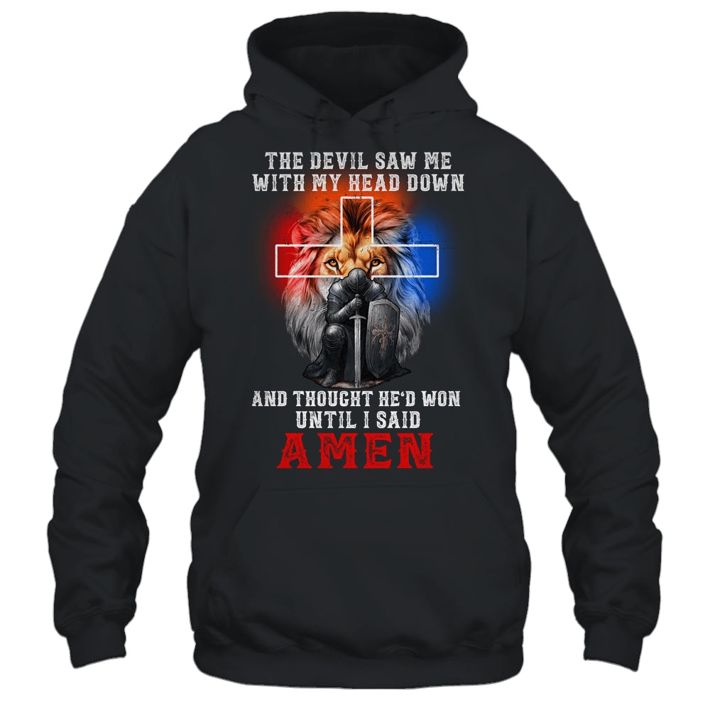 Knight Templar The Devil Saw Me With My Head Down Lion Shirt & Hoodie | teecentury