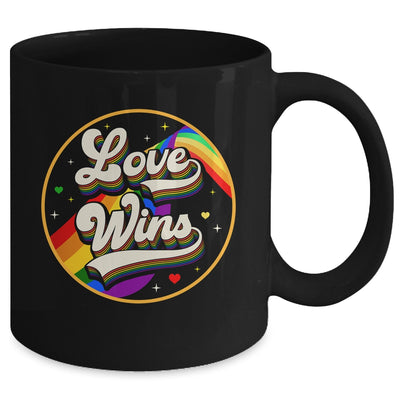 LGBTQ Love Wins Gay Pride LGBT Rainbow Flag Vintage Mug | teecentury