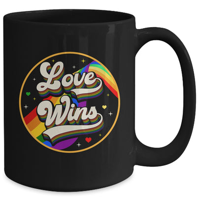 LGBTQ Love Wins Gay Pride LGBT Rainbow Flag Vintage Mug | teecentury