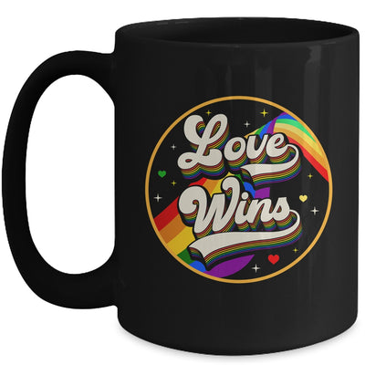 LGBTQ Love Wins Gay Pride LGBT Rainbow Flag Vintage Mug | teecentury