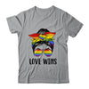 LGBTQ Love Wins Messy Bun Women Gay Pride LGBT Lesbian Shirt & Tank Top | teecentury