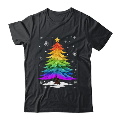LGBT Flag Christmas Tree Merry Xmas Gay LGBT Pride Rainbow Shirt & Sweatshirt | teecentury