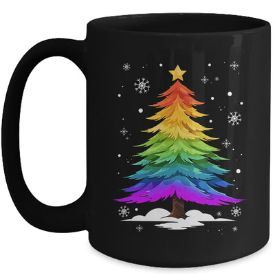 LGBT Flag Christmas Tree Merry Xmas Gay LGBT Pride Rainbow Mug | teecentury