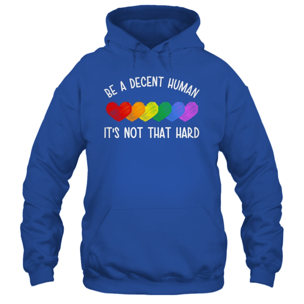 LGBT Heart Retro Be A Decent Human It's Not That Hard Shirt & Tank Top | teecentury