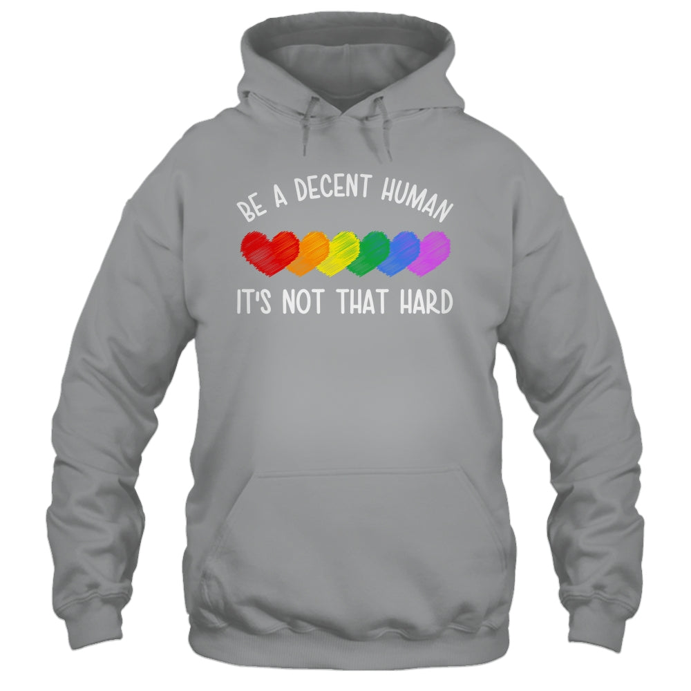 LGBT Heart Retro Be A Decent Human It's Not That Hard Shirt & Tank Top | teecentury