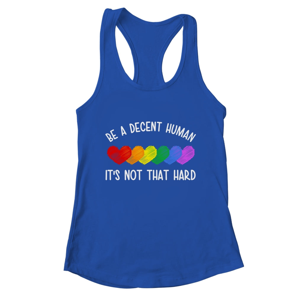 LGBT Heart Retro Be A Decent Human It's Not That Hard Shirt & Tank Top | teecentury
