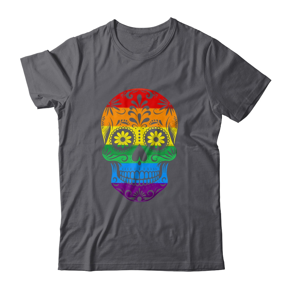 LGBT Rainbow Flag Skull Ally LGBTQ Pride Month Men Women Shirt & Tank Top | teecentury