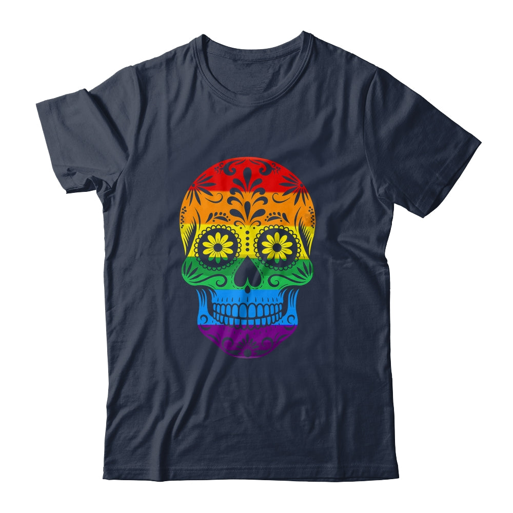 LGBT Rainbow Flag Skull Ally LGBTQ Pride Month Men Women Shirt & Tank Top | teecentury