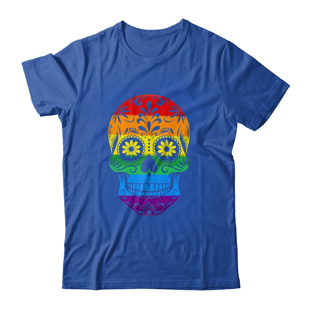 LGBT Rainbow Flag Skull Ally LGBTQ Pride Month Men Women Shirt & Tank Top | teecentury