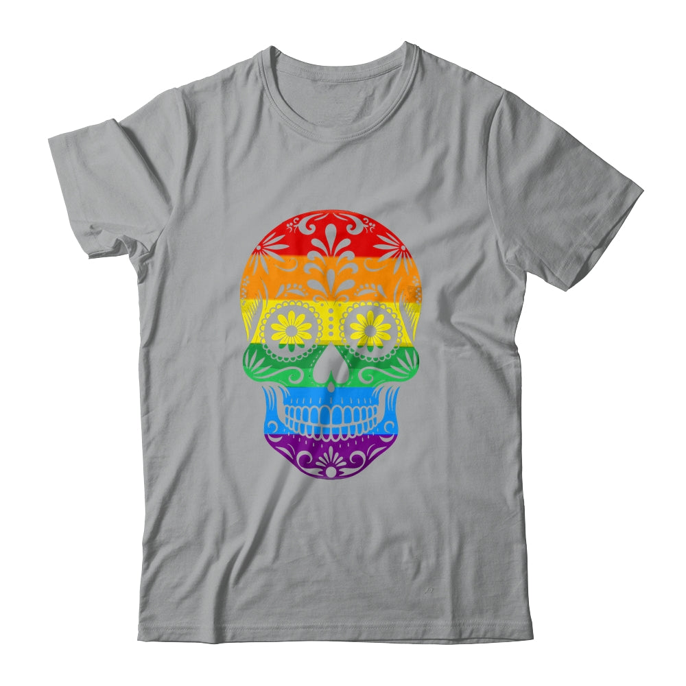 LGBT Rainbow Flag Skull Ally LGBTQ Pride Month Men Women Shirt & Tank Top | teecentury