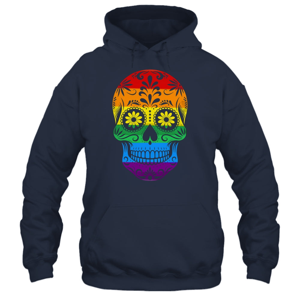 LGBT Rainbow Flag Skull Ally LGBTQ Pride Month Men Women Shirt & Tank Top | teecentury