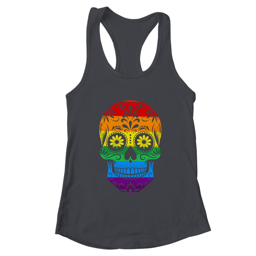 LGBT Rainbow Flag Skull Ally LGBTQ Pride Month Men Women Shirt & Tank Top | teecentury