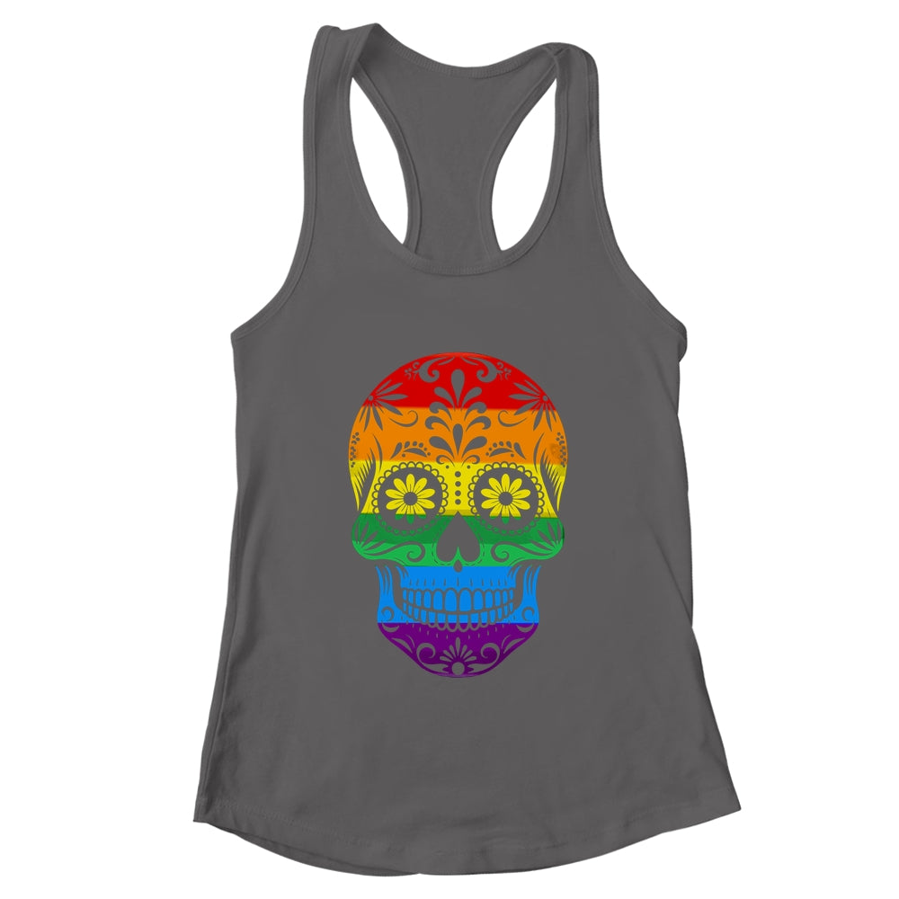 LGBT Rainbow Flag Skull Ally LGBTQ Pride Month Men Women Shirt & Tank Top | teecentury