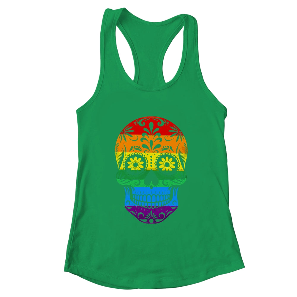 LGBT Rainbow Flag Skull Ally LGBTQ Pride Month Men Women Shirt & Tank Top | teecentury