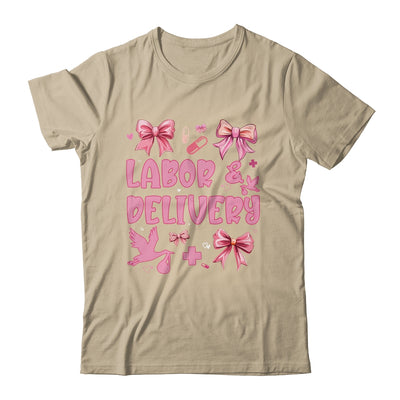L&D Labor And Delivery Nurse Cute Coquette Pink Bow Ribbon Shirt & Sweatshirt | teecentury