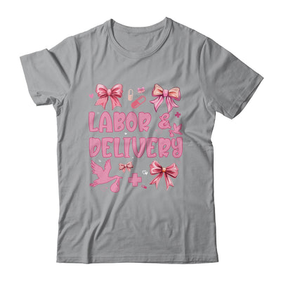 L&D Labor And Delivery Nurse Cute Coquette Pink Bow Ribbon Shirt & Sweatshirt | teecentury