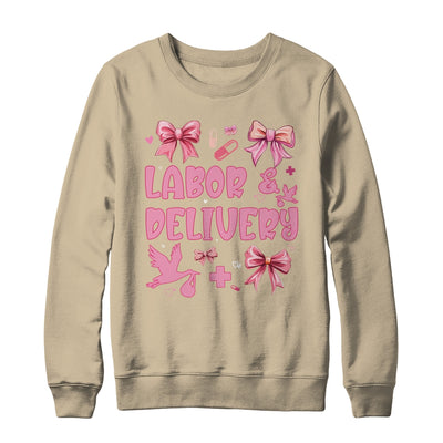 L&D Labor And Delivery Nurse Cute Coquette Pink Bow Ribbon Shirt & Sweatshirt | teecentury