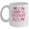 L&D Labor And Delivery Nurse Cute Coquette Pink Bow Ribbon Mug | teecentury