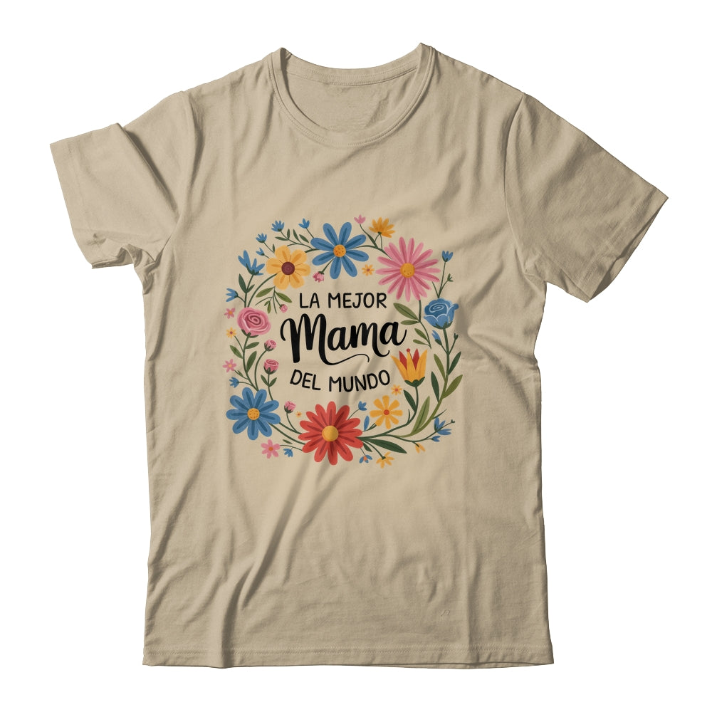 La Mejor Mama Del Mundo Spanish Latina Mother's Day Floral Shirt & Tank Top | teecentury