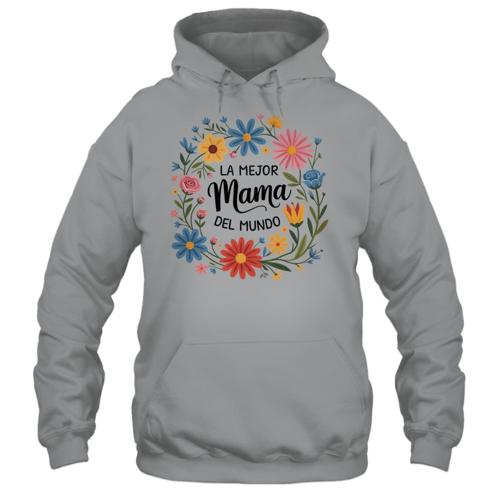 La Mejor Mama Del Mundo Spanish Latina Mother's Day Floral Shirt & Tank Top | teecentury