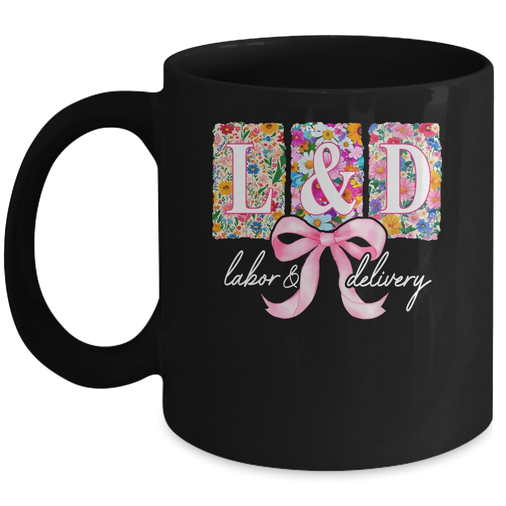 Labor And Delivery Nurse Spring Coquette Bow L&D Nurse Mug | teecentury