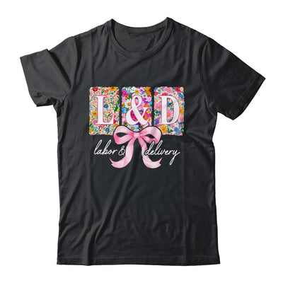 Labor And Delivery Nurse Spring Coquette Bow L&D Nurse Shirt & Tank Top | teecentury