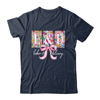 Labor And Delivery Nurse Spring Coquette Bow L&D Nurse Shirt & Tank Top | teecentury