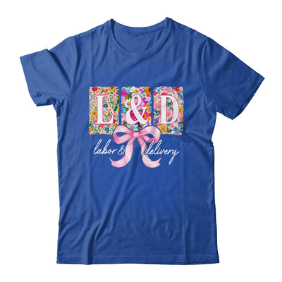 Labor And Delivery Nurse Spring Coquette Bow L&D Nurse Shirt & Tank Top | teecentury