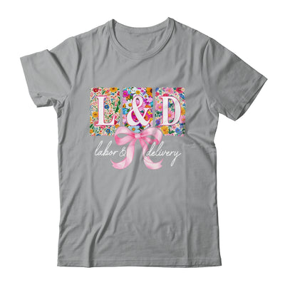 Labor And Delivery Nurse Spring Coquette Bow L&D Nurse Shirt & Tank Top | teecentury