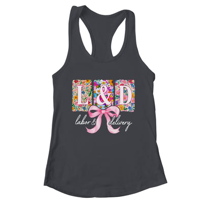 Labor And Delivery Nurse Spring Coquette Bow L&D Nurse Shirt & Tank Top | teecentury