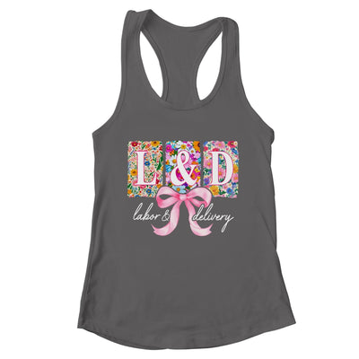 Labor And Delivery Nurse Spring Coquette Bow L&D Nurse Shirt & Tank Top | teecentury