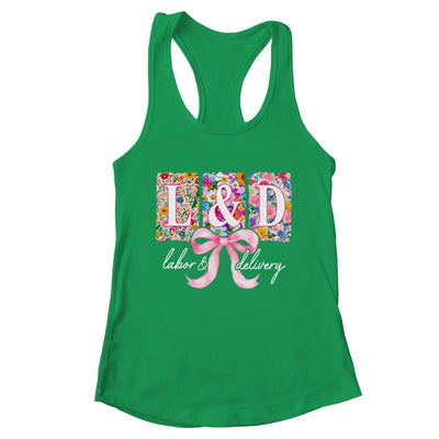 Labor And Delivery Nurse Spring Coquette Bow L&D Nurse Shirt & Tank Top | teecentury