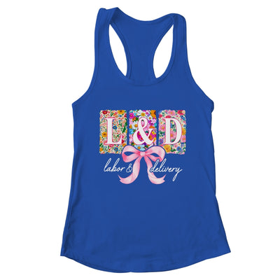 Labor And Delivery Nurse Spring Coquette Bow L&D Nurse Shirt & Tank Top | teecentury