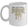Labor And Delivery Nurse Stethoscope Coquette Bow Graduation Mug | teecentury