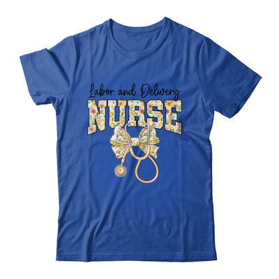 Labor And Delivery Nurse Stethoscope Coquette Bow Graduation Shirt & Tank Top | teecentury